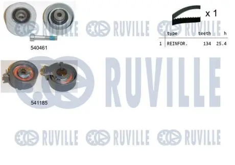 Комплект ГРМ Citroen Berlingo/Peugeot Partner 1.6 16 V 00- (z=134) RUVILLE 550120