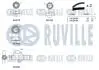 К-кт ГРМ повний Mitsubishi Grandis 2.4/Outlander 2.4 03-07 (2 ремні + 3 роліка + 1 натяжник) RUVILLE 550410 (фото 2)