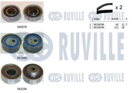 Комплект ГРМ Mitsubishi Galant/Outlander 2.4 03- RUVILLE 550425