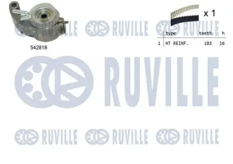К-кт ГРМ Ford Transit/Custom 2.0TDCi 14- RUVILLE 550515