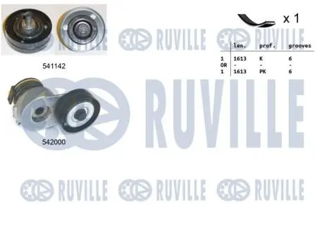 OPEL К-кт ГРМ (ремінь + 2 ролика) CORSA D (S07) 1.7 CDTI (L08, L68) 06-11 RUVILLE 570118