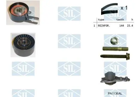 К-кт ГРМ+насос Fiat/Ford/PSA/Toyota 1,4 Z=144 (тел SALERI SIL K1PA1136AL