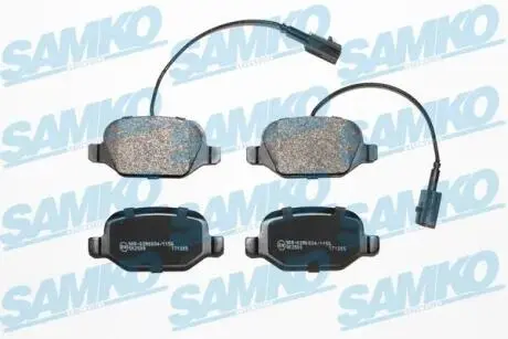 Гальмівні колодки, дискове гальмо (набір) SAMKO 5SP1661