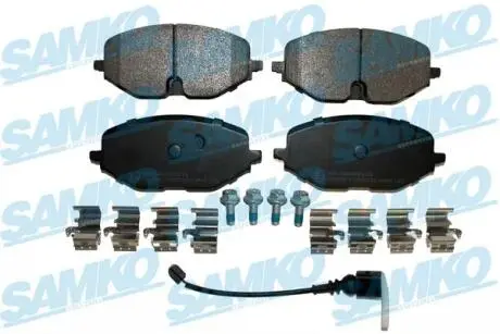 Колодки тормозные (передние) Audi A3/Skoda Octavia/Seat Leon/VW Golf VIII 19-/Caddy 20- (+датчик) SAMKO 5SP2184AK
