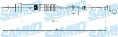 Трос ручних гальм SAMKO C0013C