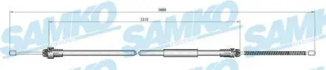 Трос ручного тормоза. P206 1638/1303 bкbny SAMKO C0611B
