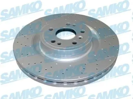 Диск тормозной (передний) MB M-class (W166) 11-15/GLE (W166) 15-19 (350x32) (с отверстиями) (вент.) SAMKO M2104VR