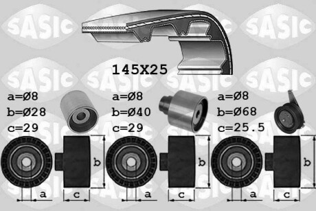 Комплект ГРМ VW Caddy 2.0TDI 15-/Golf VII 1.6TDI/2.0TDI 12-, (145x25) SASIC 1756073 (фото 1)