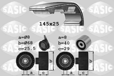 Комплект ГРМ Audi A1/Skoda Fabia/VW Polo 1.4 TDI 14- (25x145z) SASIC 1756085 (фото 1)