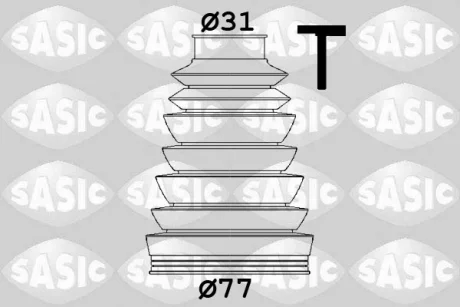 Гумовий пильовик шарніра Внутрішн (fi: 31/77) VW MULTIVAN T5, MULTIVAN T6, TRANSPORTER T5, TRANSPORTER T6, TRANSPORTER T6 / CARAVELLE T6 2.0/2.0D/2.5D 04.03-08.24 SASIC 1906154