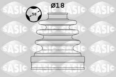 Гумовий пильовик шарніра Внутрішн (fi: 18) FORD FIESTA V, FUSION 1.4D 11.01-12.12 SASIC 1906168