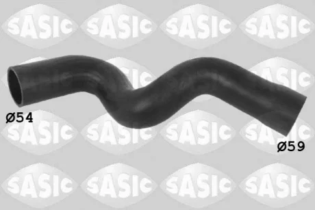 Шланг інтеркулера (Випускна сторона, діаметр 54мм, чорний) PEUGEOT 307 2.0D 08.00-12.09 SASIC 3330039