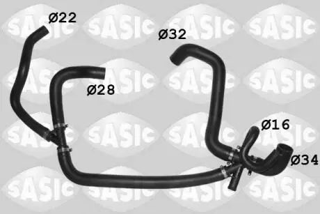 Патрубок системи охолодження Ford Transit 2.2TDCi 06-14 (к-кт в зборі) SASIC 3406509