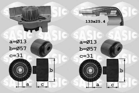 Насос води + комплект зубчастого ременя SASIC 3900030