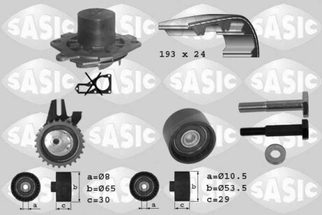 Насос води + комплект зубчастого ременя SASIC 3906008