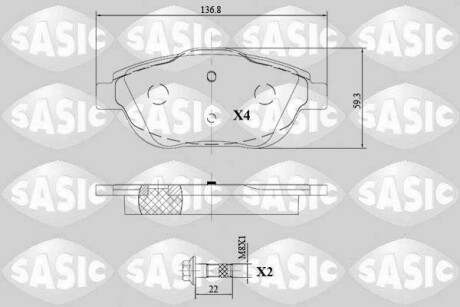 Колодки тормозные (передние) Citroen C3 09- SASIC 6210078