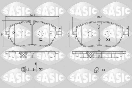 Тормозные колодки (передние) Peugeot 308 II 13-/508 II 18- SASIC 6210092