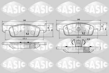 Гальмівні колодки SASIC 6214029