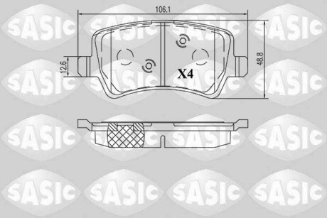 Тормозные колодки (задние) Ford Galaxy/S-Max 06-15/Volvo S60/S80/V60/V70/XC60/XC70 08-/Land Rover 11 SASIC 6216160 (фото 1)