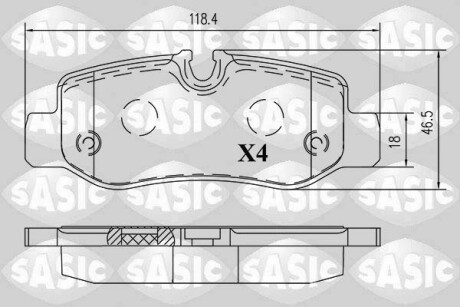 Тормозные колодки (задние) MB Vito (W447) 14- (Brembo) Q+ SASIC 6216192