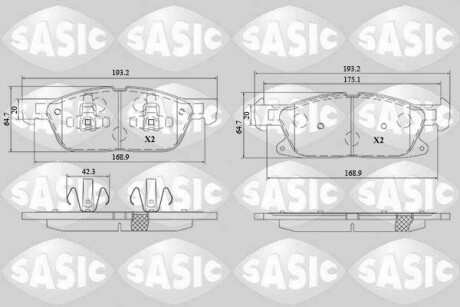 Тормозные колодки (передние) Ford Galaxy III/S-Max 15- SASIC 6216211 (фото 1)