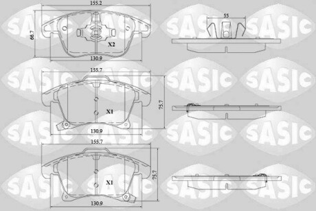 Колодки гальмівні (передні) Ford Galaxy III/Mondeo V/S-Max 14- SASIC 6216212 (фото 1)