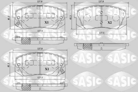 Колодки гальмівні (передні) Hyundai i40/ix35/Kia Sportage 10- SASIC 6216214 (фото 1)