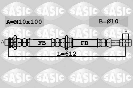 Шланг гальмівний SASIC 6606082