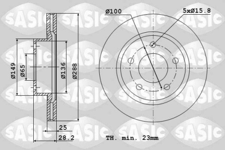 Тормозной диск SASIC 9004898J