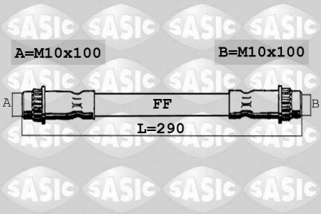 Шланг тормозной SASIC SBH4090 (фото 1)