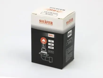 Лампа галогенова HB4 12V 55W P22D (картонна упаковка 1шт) SHAFER SL1015