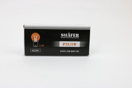 Лампа розжарювання 24V21/5W P21/5W BAY15D (картонна упаковка по 10шт) SHAFER SL2201
