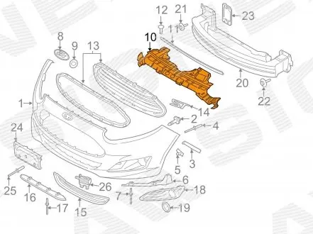 Дефлектор радиатора FORD FIESTA, 13 - 17 Signeda PFD30007CA