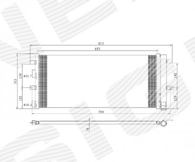 Радиатор кондиционера FORD FUSION, 13 - 17 Signeda RC4211 (фото 1)