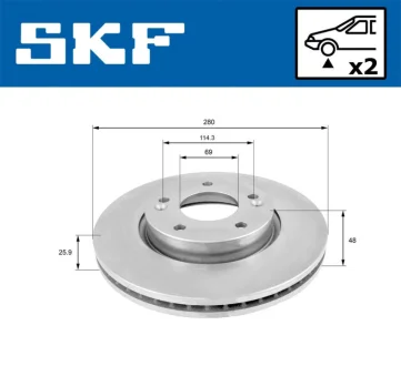 HYUNDAI Диск тормозной передний. Tucson, Sonata 04-, Kia Magentis SKF VKBD 80029 V2