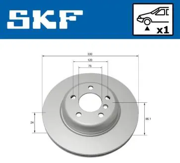 BMW гальмівний диск передн.5 F10 10- SKF VKBD 80093 V1