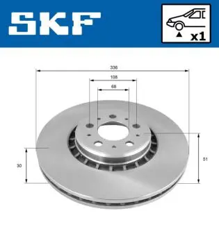 Диск гальмівний VOLVO XC90 I 2.4D-4.4 06.02-12.14 SKF VKBD80269V1