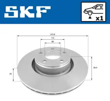 Диск гальмівний AUDI A6 C6 2.0-5.2 05.04-08.11 SKF VKBD80305V1