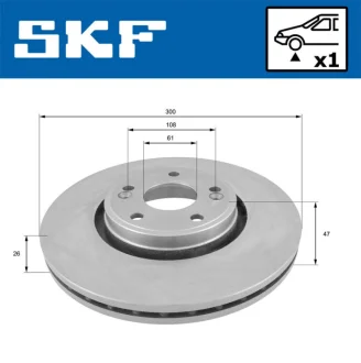 Диск гальмівний передн Лів/Прав RENAULT LAGUNA II 1.6-3.0 03.01-12.07 SKF VKBD80338V1