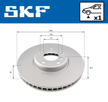 BMW диск тормозной перед.прав.F10,6,7 F01 10- SKF VKBD 80484 V1