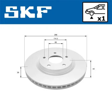 NISSAN Диск тормозной передний.X-Trail,Qashqai SKF VKBD 80936 V1