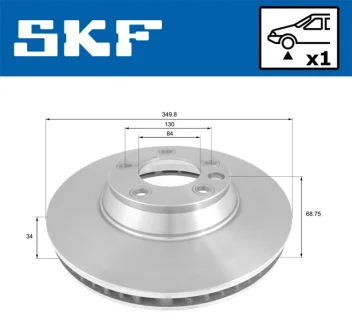 VW диск тормозов. передн.прав. AUDI Q7 06-,Touareg 02- SKF VKBD 81077 V1