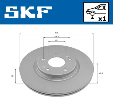 Диск тормозной (передний) Hyundai Tucson/ I30/ Kia Ceed/Sportage 15- (305x25) (с покрытием) (вент.) SKF VKBD81296V1