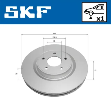 RENAULT диск тормозов. передняя. KOLEOS II 16- SKF VKBD 81317 V1