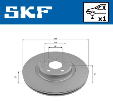 AUDI диск тормозов. передняя. A4 B9, A5, A7 SKF VKBD 81338 V1