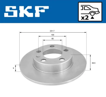 Диск гальмівний задній. AUDI A3 VW Golf 4 SEAT SKODA SKF VKBD 90023 S2