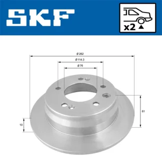 KIA Тормозной диск задний. Ceed SKF VKBD 90186 S2