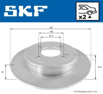HYUNDAI гальмівний диск задн.Solaris 10-,Kia Rio III 11- SKF VKBD 90206 S2