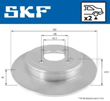 HYUNDAI гальмівний диск задн.Solaris 10-,Kia Rio III 11- SKF VKBD 90206 S2