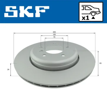 Диск тормозной задн. (вентил.) BMW 5-serie E60/61, 7-serie E65/66 SKF VKBD 90336 V1